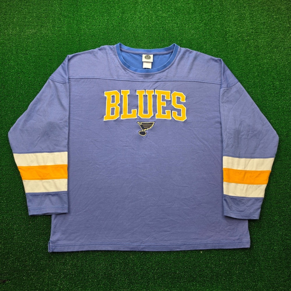 St Louis Blues Jersey Shirt Mens XL Blue Long Sleeve Pullover NHL Hockey Gameday